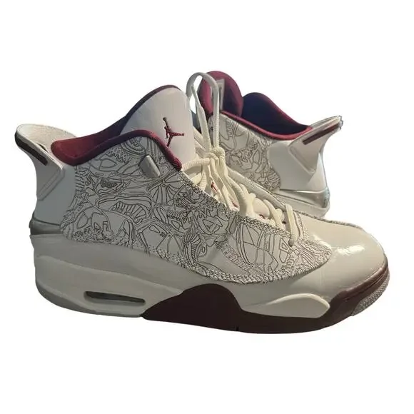 Nike Air Jordan Dub Zero White Cherry Wood Red Flint Grey, Size 9