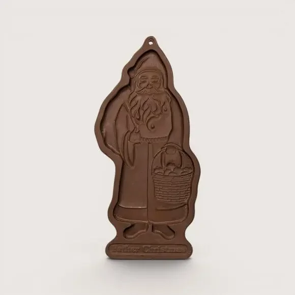 1990 Longaberger Pottery Father Christmas Terracotta Cookie Mold