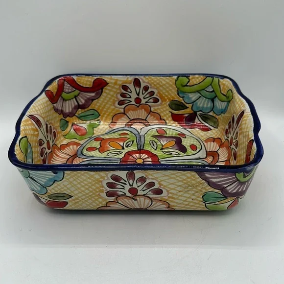 Mexican Talavera hand-made baking dish