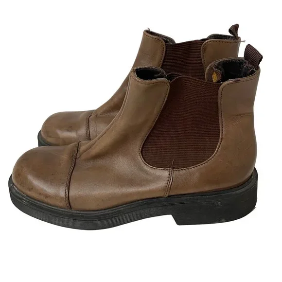 Cloud Nine brown leather Chelsea boots pull on distressed Y2K‎ men 10m