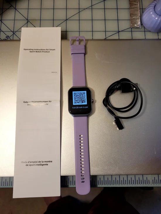 Smart Sport Watch - Lavender Silicone Band