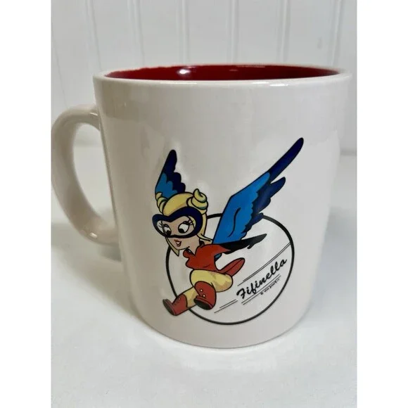 Vintage Disney WWII Gremlin Fifinella Winged WASP Air Force Porcelain Coffee Cup