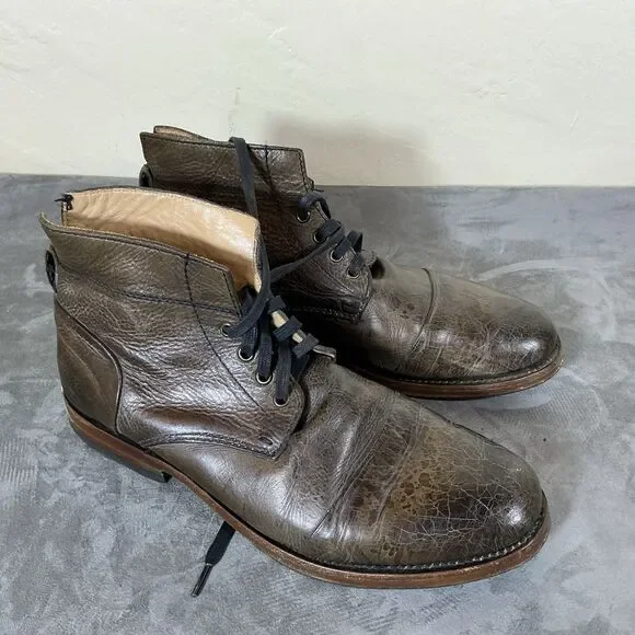 Sutro San Francisco 11.5 M Vintage Style Combat Boot Brown Leather Goodyear