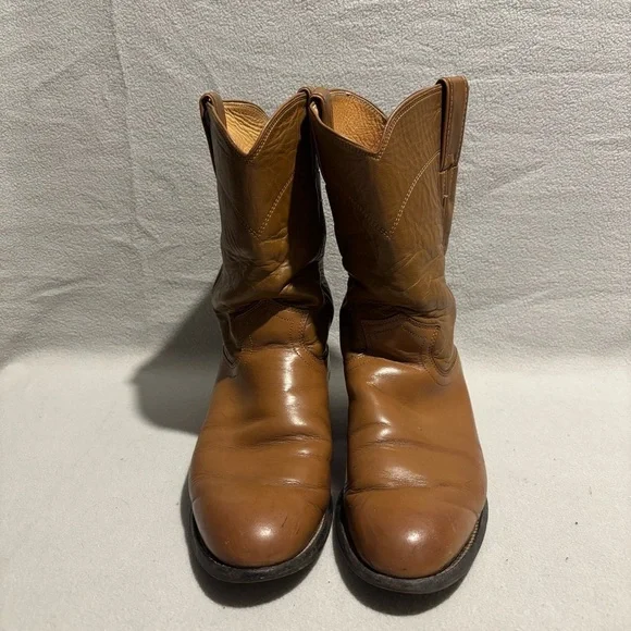 Justin Basic Roper Tan Boots size 7.5 C style L3884