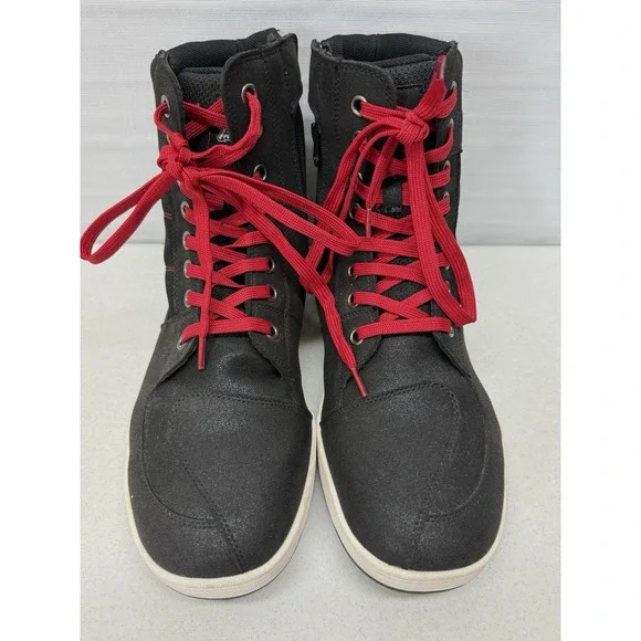 IRON JIAS JIA-XZ001 Motorcycle Shoes Mens 12.5 Ankle Protective Gear Black Red
