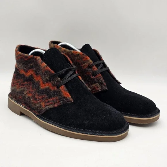 Clarks Bushacre 3 Men's Size 9 Black Suede Chukka Boot Lace-Up Casual Shoes