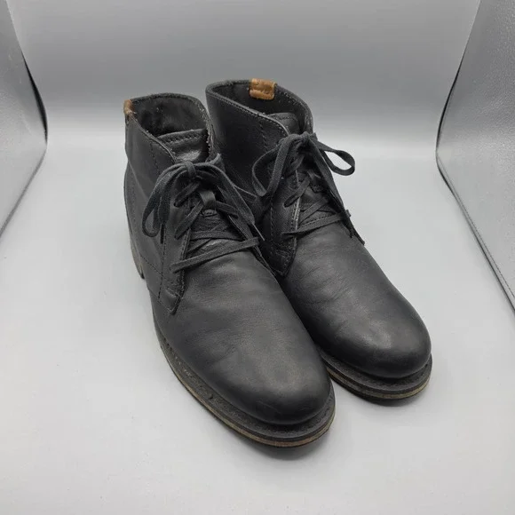Harley Davidson Chukka Boots Mens 9.5 Black Leather Ankle Moto Biker Vibram Sole