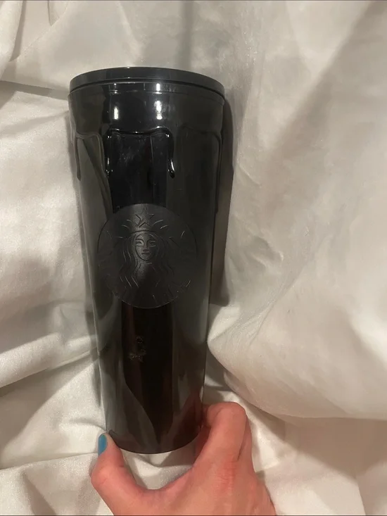 Starbucks 2024 Halloween Black Drip Slime Cold Cup Tumbler 24oz SC1