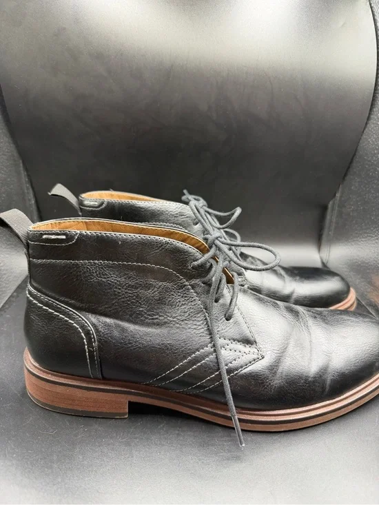 Sonoma Men's Black Leather Lace-Up Chukka Boots