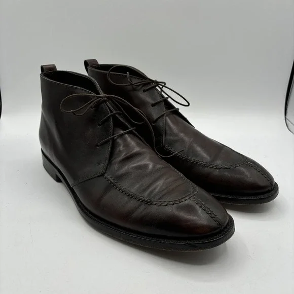 Allen Edmonds Rafael Men 11D Dark Brown Leather Split Toe Chukka Boot Dress Shoe