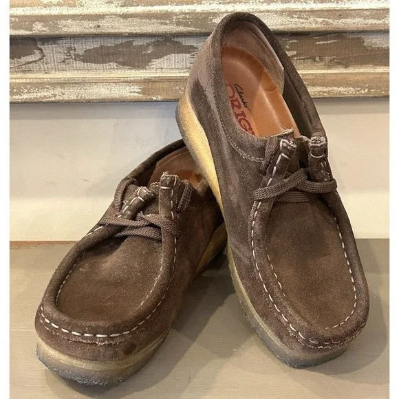 Clarks Originals Wallabee Women's Chukka Boots Comfort Shoes Dark Brown Sz 5.5M‎