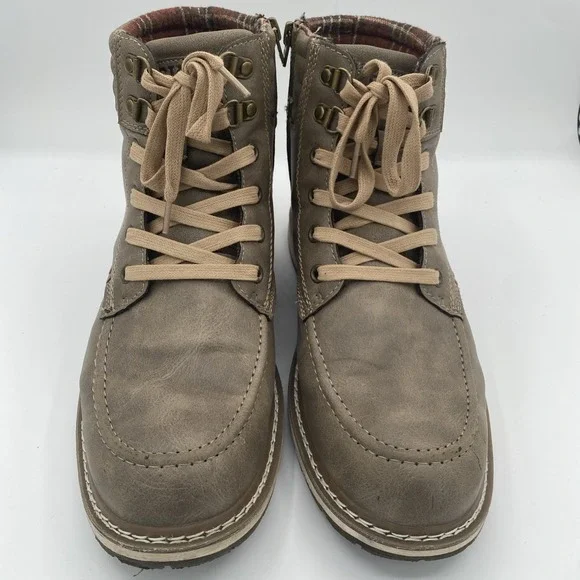 BKE Men's Midtown Boots Size 10 Side Zip Brown Laced Winter Preppy