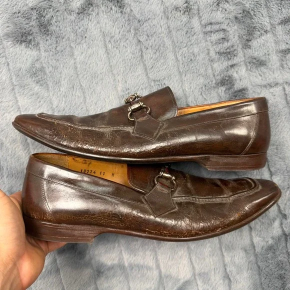 Magnanni Bit Loafers Mens 11 Brown Leather Neiman Marcus 13774