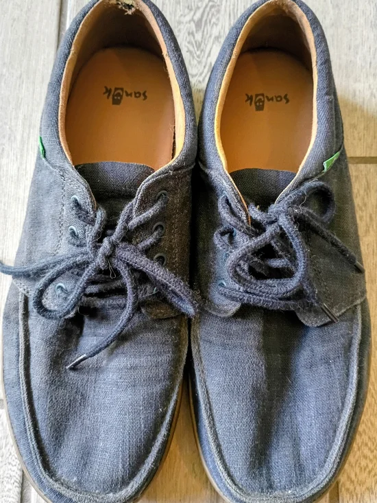 Sanuk Men's Dark Navy Canvas Lace-Up Boat Shoes