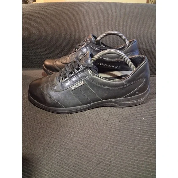 Mephisto Mens‎ Black Leather Lace-Up Shoes Size US 9