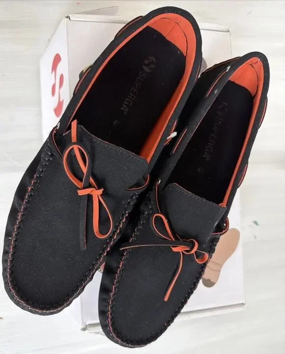 NWT Superga 941 Black & Orange Men’s Driving Loafers- USA Size 11.5