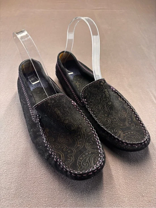 Robert Graham Verrazano Paisley Leather Suede Driving Loafers Slip-Ons