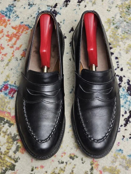 Allen Edmonds Randolph Mens 9.5 C Dress Shoes Penny Loafers Black Made in USA