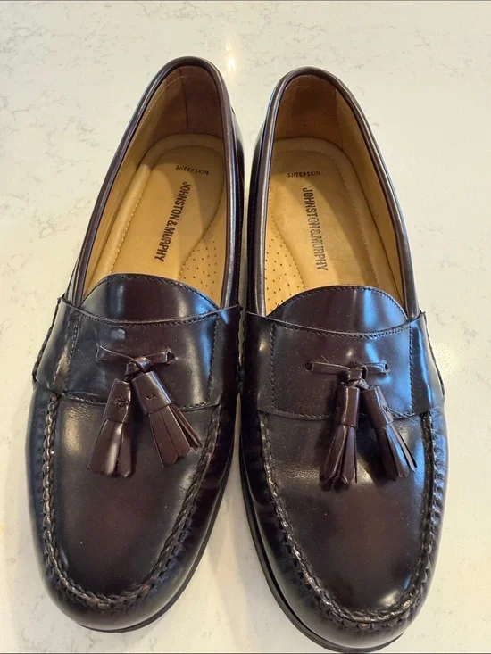 Johnston & Murphy Dark Brown Leather Tassel Loafers