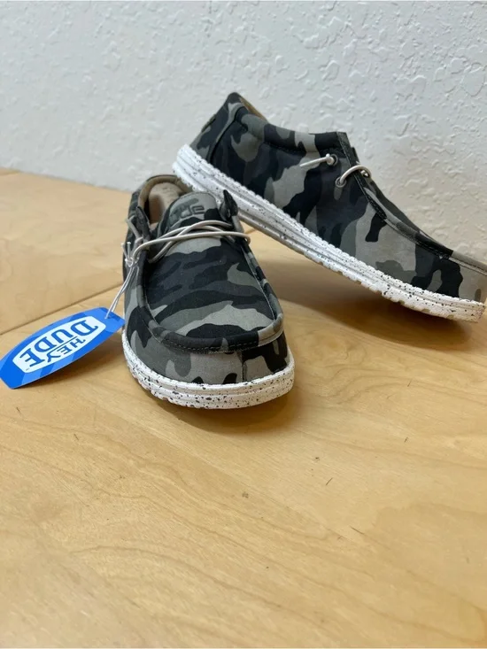 Hey Dude Camo Wally Slip-On Loafers in Black and Gray