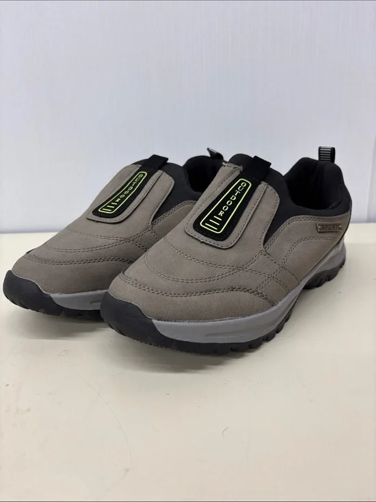 Outdoor Slip-On Men's Casual Comfort Loafers in Gray with Neon Accent