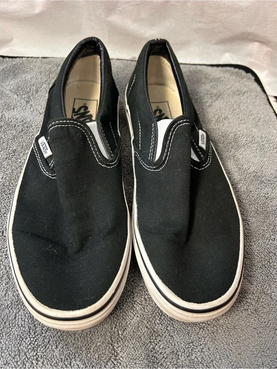 Vans Black Slip-On Canvas Loafers