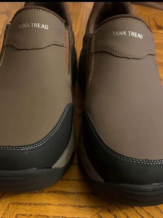 Tank Tread Men's Slip-On Loafer — Brown with Black Toe