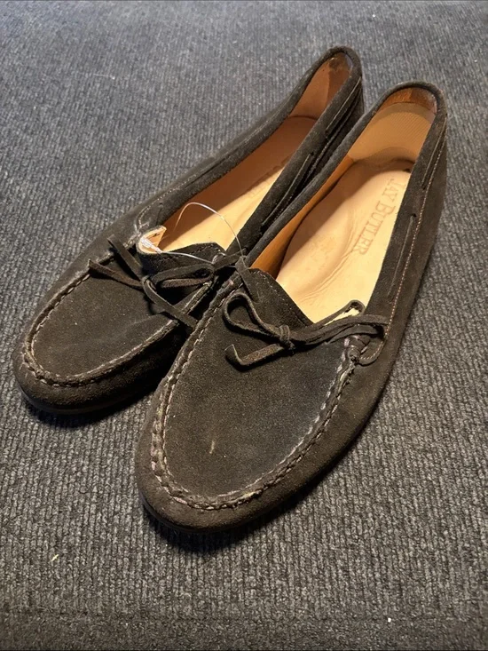 Black Suede Bow-Tie Moccasin Loafers - Men's