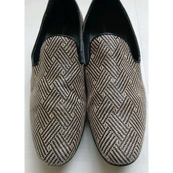 Giorgio Brutini Mens Clement Slip On Loafers Tan-Brown 10.5 M Herringbone Design