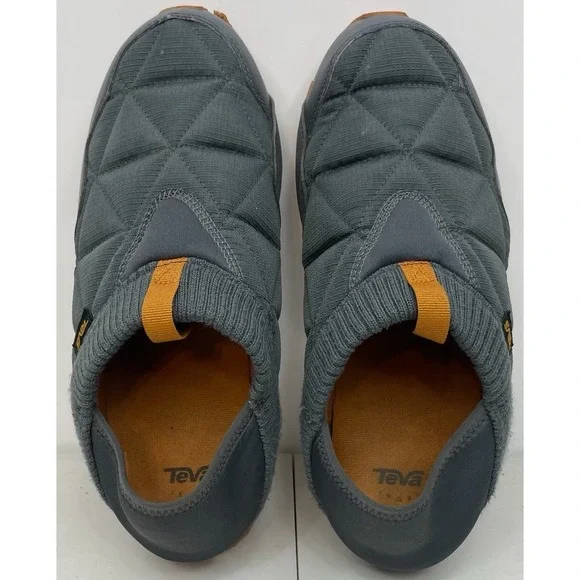 Teva Men's ReEmber Moc Slippers 12 Grey Quilted Shoes MINOR SOLE FLAW