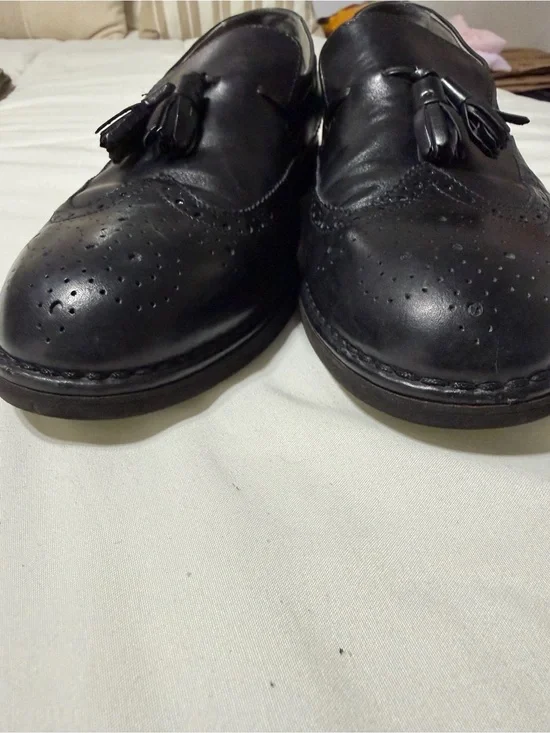 Rockport Black Leather Tassel Brogue Loafers