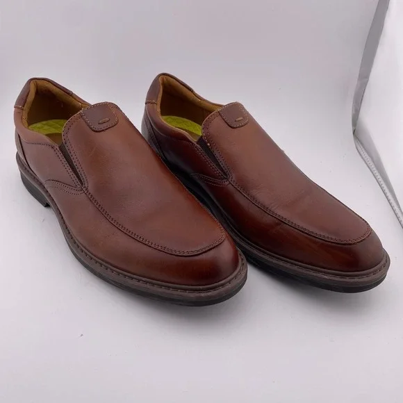 Florsheim Mens Brown Leather Slip On Comfort Tech‎ Loafers Shoes Size 8M