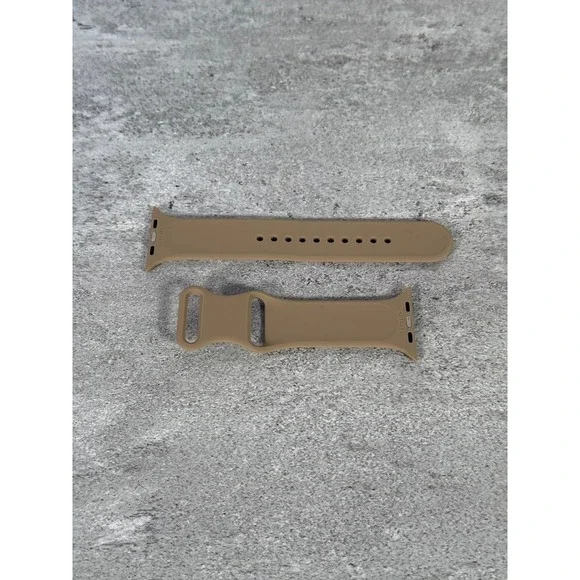 Tan Silicone Sport Band for‎ Apple Watch 42mm 44mm 45mm Khaki Replacement Strap