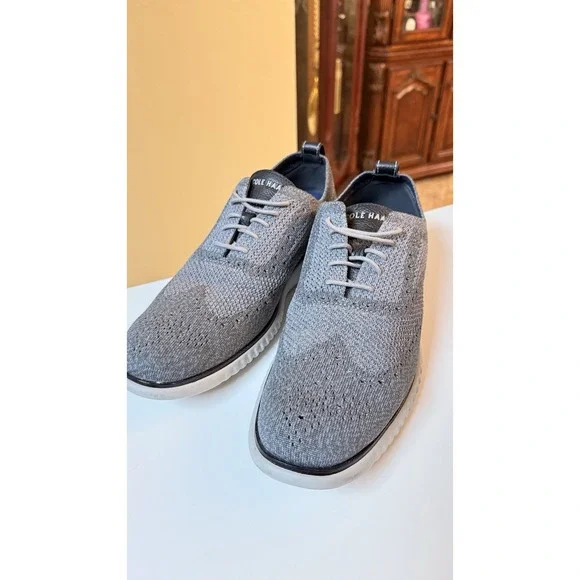 Cole Haan Zerogrand Stitchlite Wingtip Oxford‎ Gray Mens 12 Casual Shoes