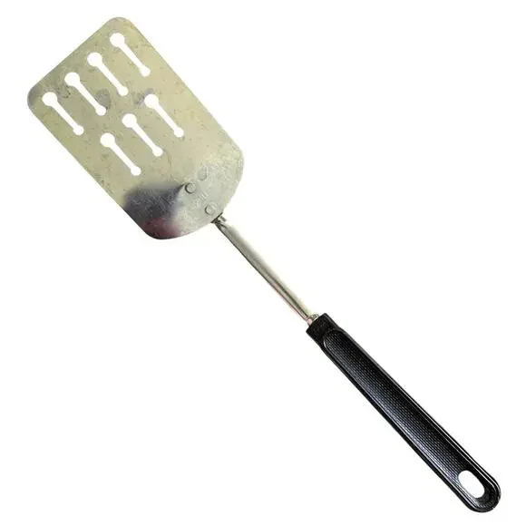 Ekco Spatula Keyhole Slotted Chromium Black Plastic Handle 12.5