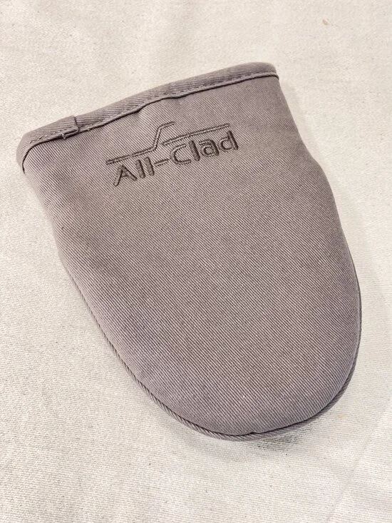 All-Clad Pewter Grabber Mitt Pot Holder Oven Cotton Silicone 5.5