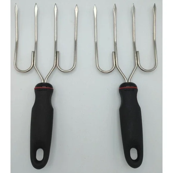 Stainless Meat Forks Set of 2 Norpro 4 Prong Poultry Ham Lifter 9