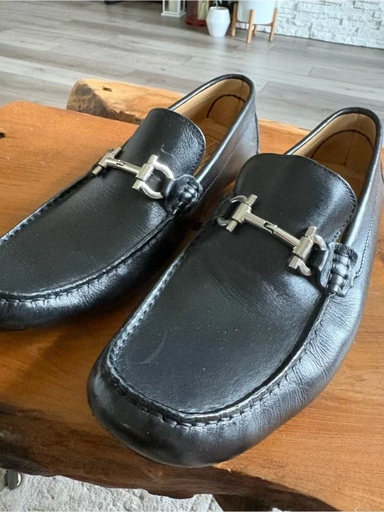 Mercanti Fiorentini Black Leather Bit-Detail Loafers