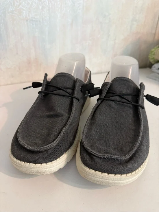Hey Dude Wendy Chambray Off Black Men's Casual Slip-On Loafers. Casual Sz 10