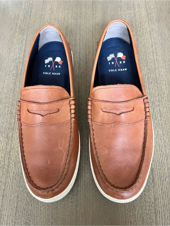Cole Haan Men's Brown Leather Penny Loafers