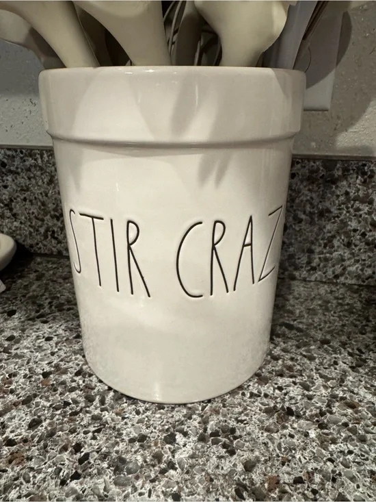 Rae Dunn Ceramic Utensil Crock - White 