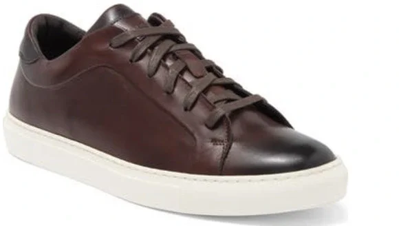 $395 - TO BOOT NEW YORK Pullman Leather Sneaker in Brown Size 11.5 (sh300thrifty