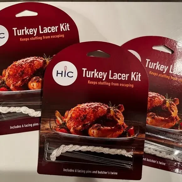 Turkey‎ Lacer Kit 3 Pack with Pins and Twine for Poultry and Stuffed Dishes