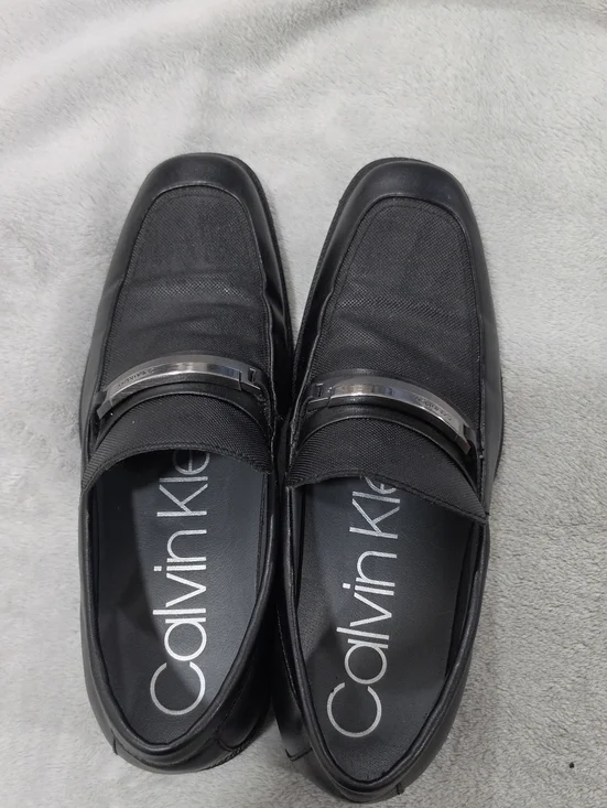 Calvin Klein Black Slip-On Loafers with Metal Bit