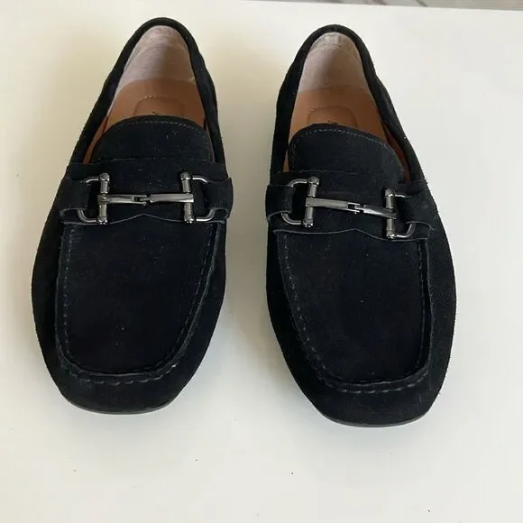 Alfani Mens Black Suede Loafers Shoes 10 W