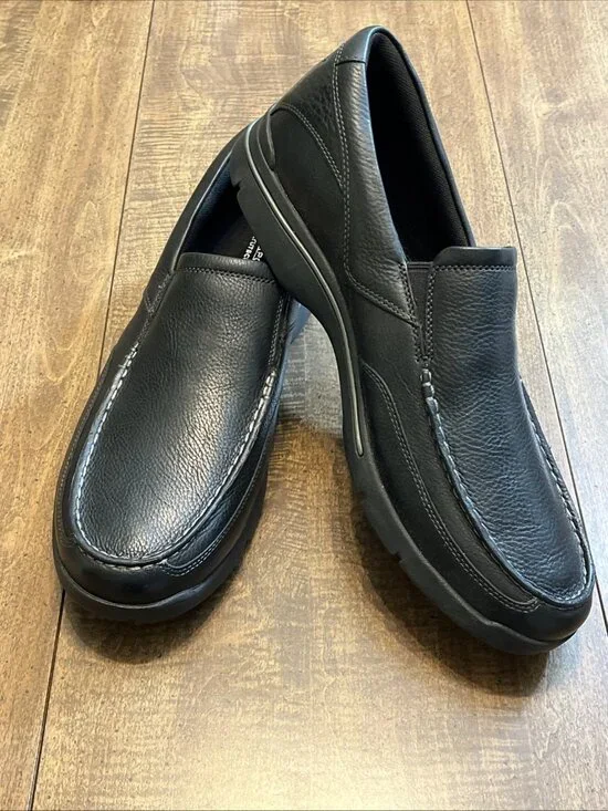 Rockport Eberdon Men's 14 Black Slip-on Loafers K71228 Leather Trutech