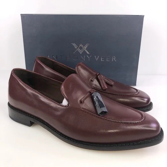 Anthony Veer Kennedy Tassel Loafer Shoes Size 11D Burgundy