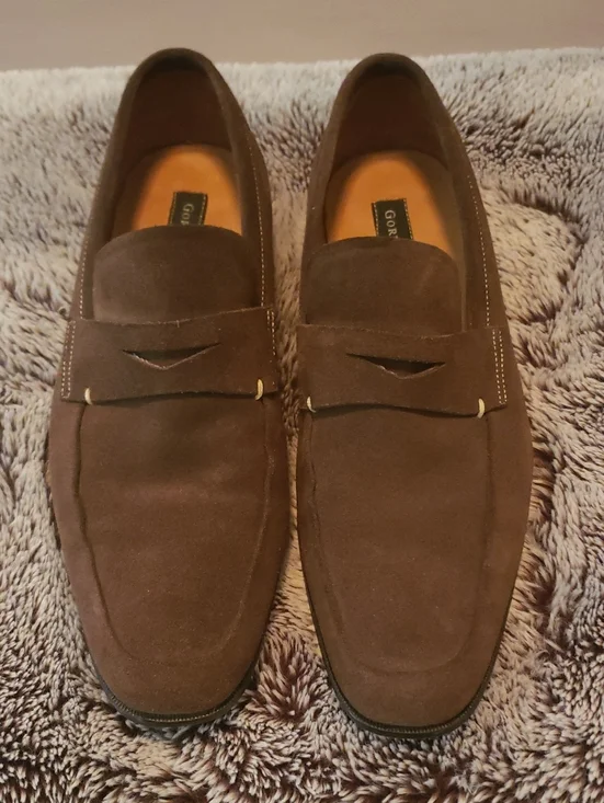 Gordon Rush Men's Dark Brown Suede Penny Loafers