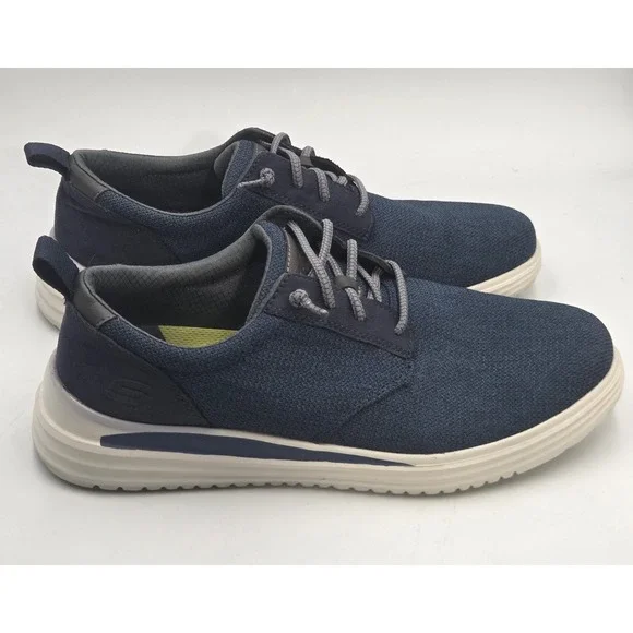 Skechers Navy Blue Classic Fit Air Cooled Memory Foam Mens 11.5 Slip On Shoes
