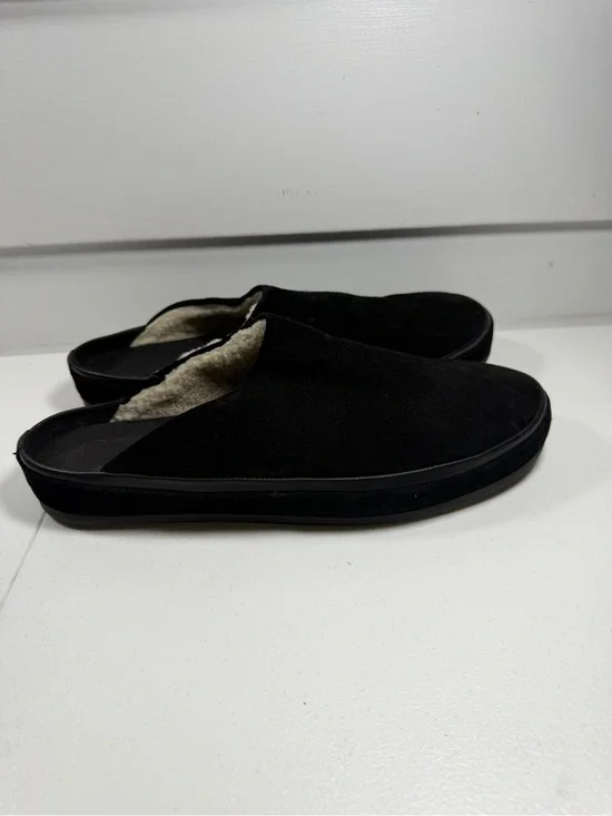 Mulo Men's Black Shearling-Lined Slip-On Mule Slipper size 10